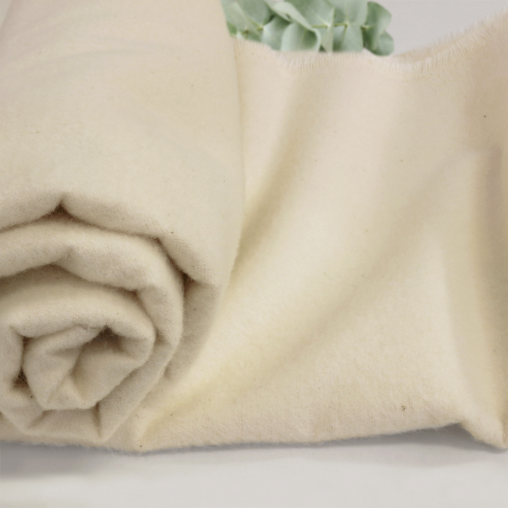 綾,パジャマ,布ナプキン,寝間着,起毛ネル,厚地,コーヒードリップ,湿布用,アイロン台,靴磨き,有機,organic,無漂白,無染色,日本製,20×16/2両面起毛加工フラン ネル生地 スノーホワイト90cm巾